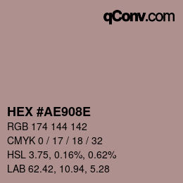 Color code: HEX #AE908E | qconv.com