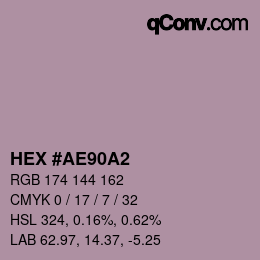 カラーコード: HEX #AE90A2 | qconv.com