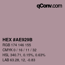 Color code: HEX #AE929B | qconv.com