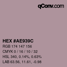 Color code: HEX #AE939C | qconv.com