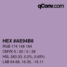 Código de color: HEX #AE94B8 | qconv.com
