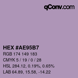Farbcode: HEX #AE95B7 | qconv.com