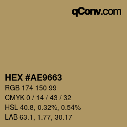 Color code: HEX #AE9663 | qconv.com