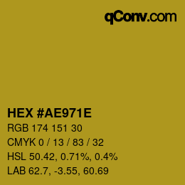 Color code: HEX #AE971E | qconv.com