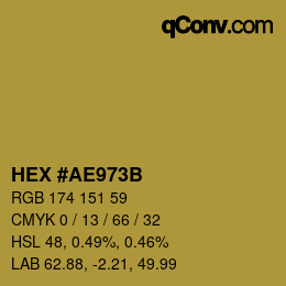 Code couleur: HEX #AE973B | qconv.com