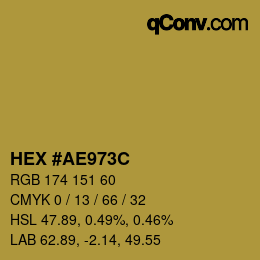 Color code: HEX #AE973C | qconv.com