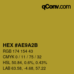 カラーコード: HEX #AE9A2B | qconv.com