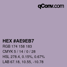カラーコード: HEX #AE9EB7 | qconv.com