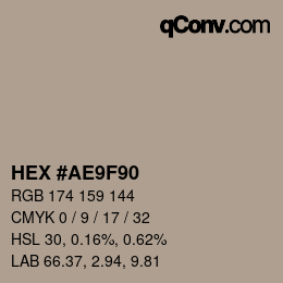 Color code: HEX #AE9F90 | qconv.com