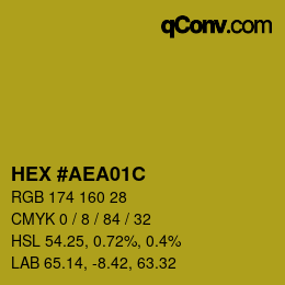 Color code: HEX #AEA01C | qconv.com