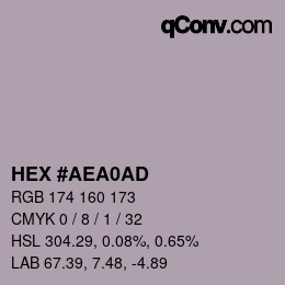 カラーコード: HEX #AEA0AD | qconv.com