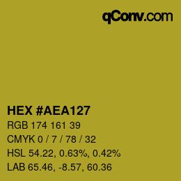 Color code: HEX #AEA127 | qconv.com