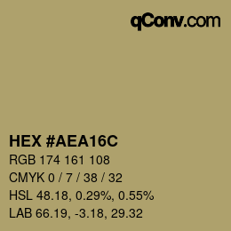 Color code: HEX #AEA16C | qconv.com