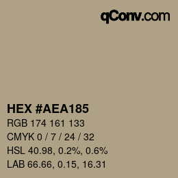 颜色代码: HEX #AEA185 | qconv.com