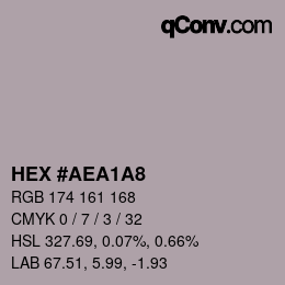 Color code: HEX #AEA1A8 | qconv.com