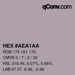 Color code: HEX #AEA1AA | qconv.com