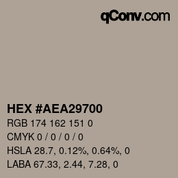 Color code: HEX #AEA29700 | qconv.com
