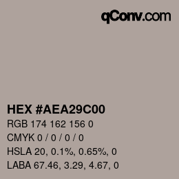 Color code: HEX #AEA29C00 | qconv.com