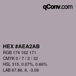 Color code: HEX #AEA2AB | qconv.com