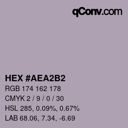 カラーコード: HEX #AEA2B2 | qconv.com