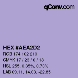 颜色代码: HEX #AEA2D2 | qconv.com