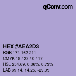 Color code: HEX #AEA2D3 | qconv.com