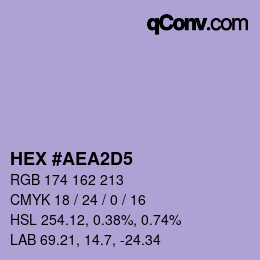 カラーコード: HEX #AEA2D5 | qconv.com