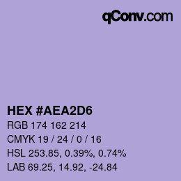 カラーコード: HEX #AEA2D6 | qconv.com