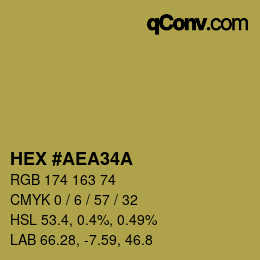 Color code: HEX #AEA34A | qconv.com