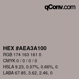 Color code: HEX #AEA3A100 | qconv.com