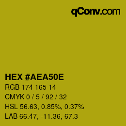 Color code: HEX #AEA50E | qconv.com