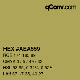 颜色代码: HEX #AEA559 | qconv.com