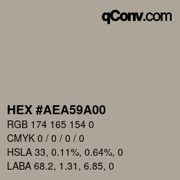 Color code: HEX #AEA59A00 | qconv.com