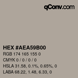 Color code: HEX #AEA59B00 | qconv.com