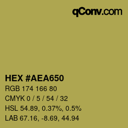 Color code: HEX #AEA650 | qconv.com