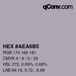 カラーコード: HEX #AEA6B5 | qconv.com