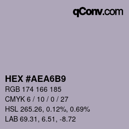 カラーコード: HEX #AEA6B9 | qconv.com