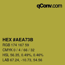 Color code: HEX #AEA73B | qconv.com