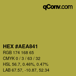 Color code: HEX #AEA841 | qconv.com