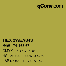 Color code: HEX #AEA843 | qconv.com