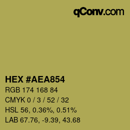 Color code: HEX #AEA854 | qconv.com
