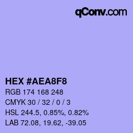 カラーコード: HEX #AEA8F8 | qconv.com
