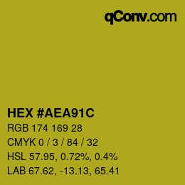 Color code: HEX #AEA91C | qconv.com
