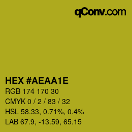 Color code: HEX #AEAA1E | qconv.com
