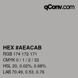 Color code: HEX #AEACAB | qconv.com