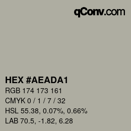 カラーコード: HEX #AEADA1 | qconv.com
