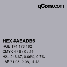カラーコード: HEX #AEADB6 | qconv.com