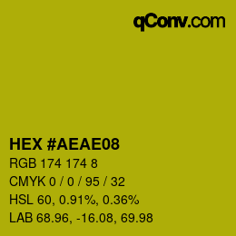 Color code: HEX #AEAE08 | qconv.com