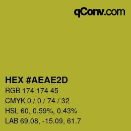 Color code: HEX #AEAE2D | qconv.com