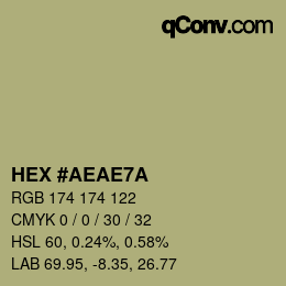 Farbcode: HEX #AEAE7A | qconv.com